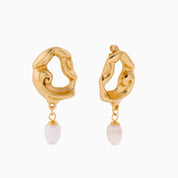 TEXTURED PEARL DROP EARRING