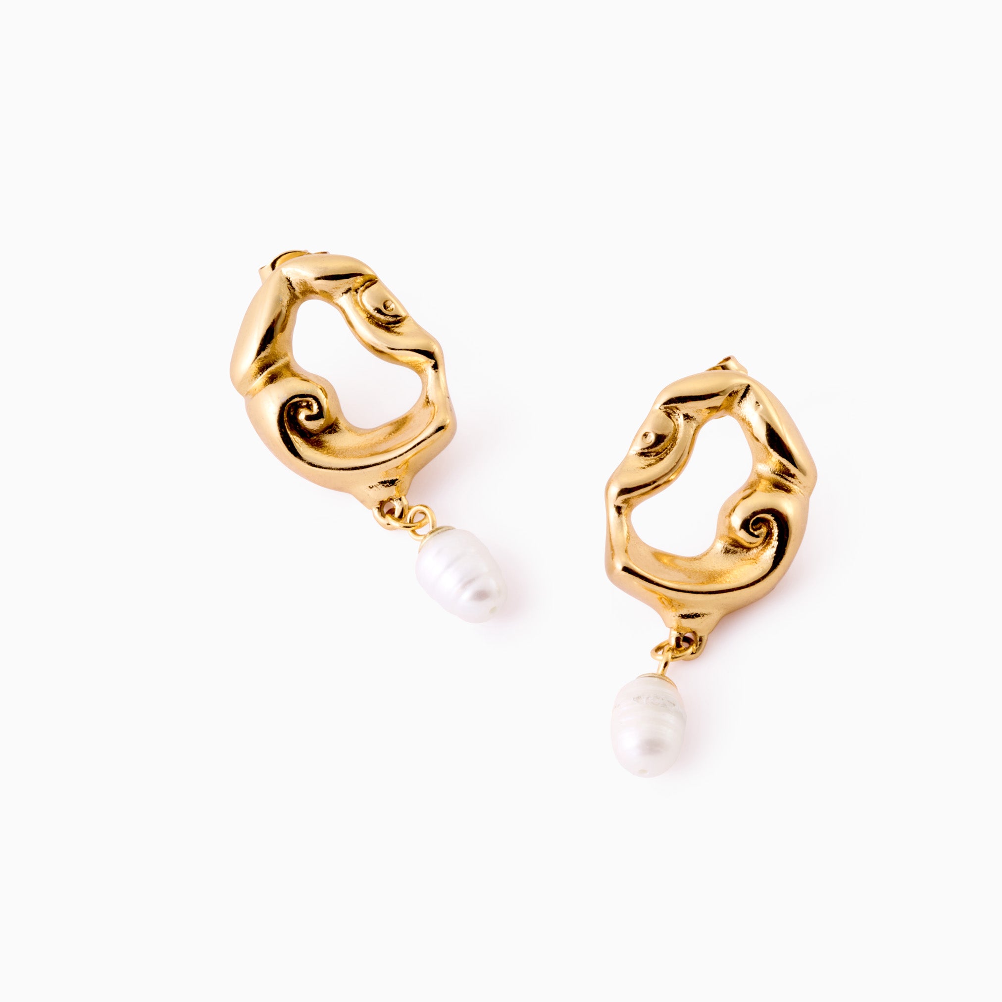 TEXTURED PEARL DROP EARRING