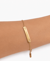 MOON & STARS ENGRAVABLE PLATE BRACELET best gold plated tarnish and water resistant piece by Irish Jewellery brand - Lynott Jewellery