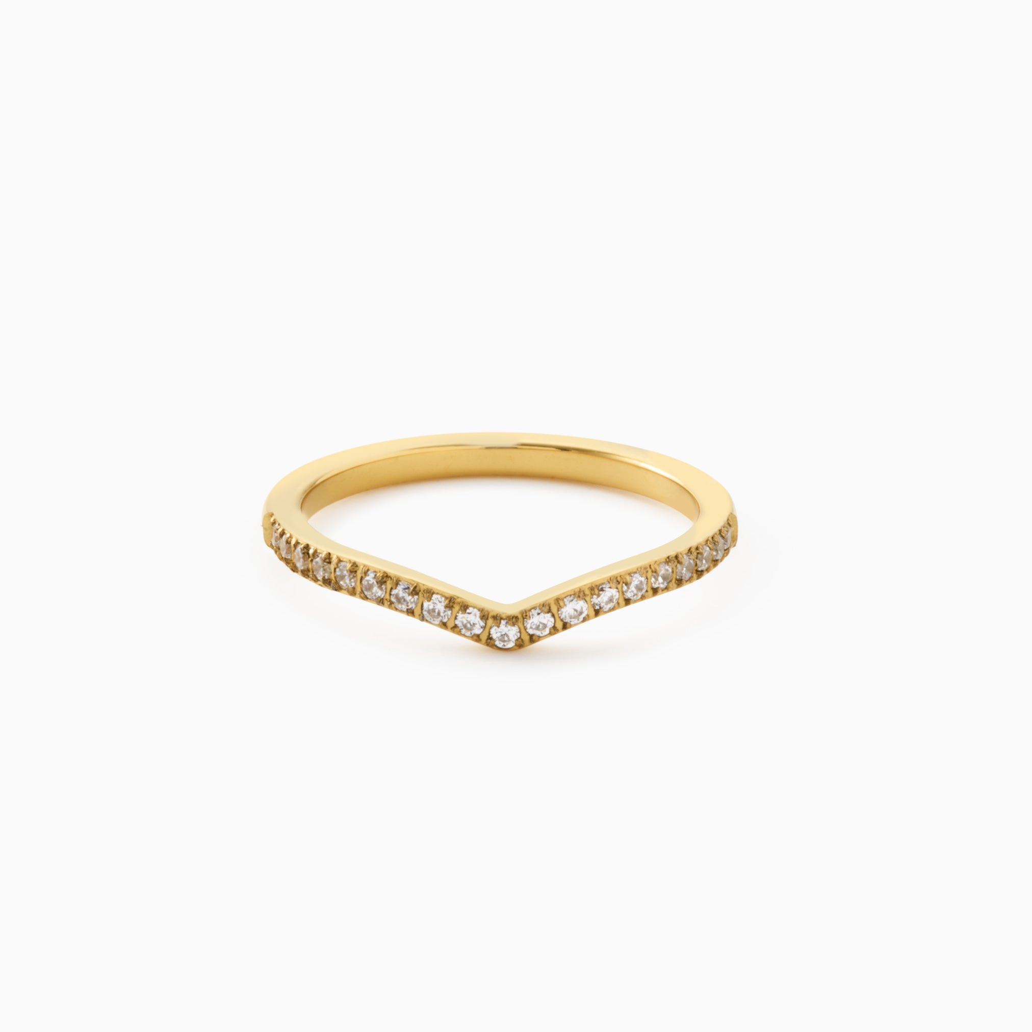 CRYSTAL WISHBONE RING best gold plated tarnish and water resistant piece by Irish Jewellery brand - Lynott Jewellery