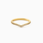 CRYSTAL WISHBONE RING