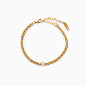 EVERMORE ROUND PENDANT BRACELET best gold plated tarnish and water resistant piece by Irish Jewellery brand - Lynott Jewellery