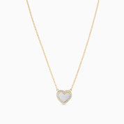 GLITTERING HEART PENDANT NECKLACE