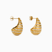 DUAL RADIANCE DOME HOOPS best gold plated tarnish and water resistant piece by Irish Jewellery brand - Lynott Jewellery