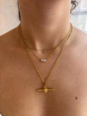 SPARKLE INITIAL NECKLACE best gold plated tarnish and water resistant piece by Irish Jewellery brand - Lynott Jewellery