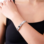 CLOVER CHARM WHITE BANGLE best gold plated tarnish and water resistant piece by Irish Jewellery brand - Lynott Jewellery