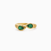 NOVA GREEN RING best gold plated tarnish and water resistant piece by Irish Jewellery brand - Lynott Jewellery