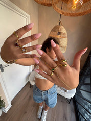 NOVA GREEN RING best gold plated tarnish and water resistant piece by Irish Jewellery brand - Lynott Jewellery