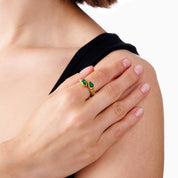 NOVA GREEN RING best gold plated tarnish and water resistant piece by Irish Jewellery brand - Lynott Jewellery