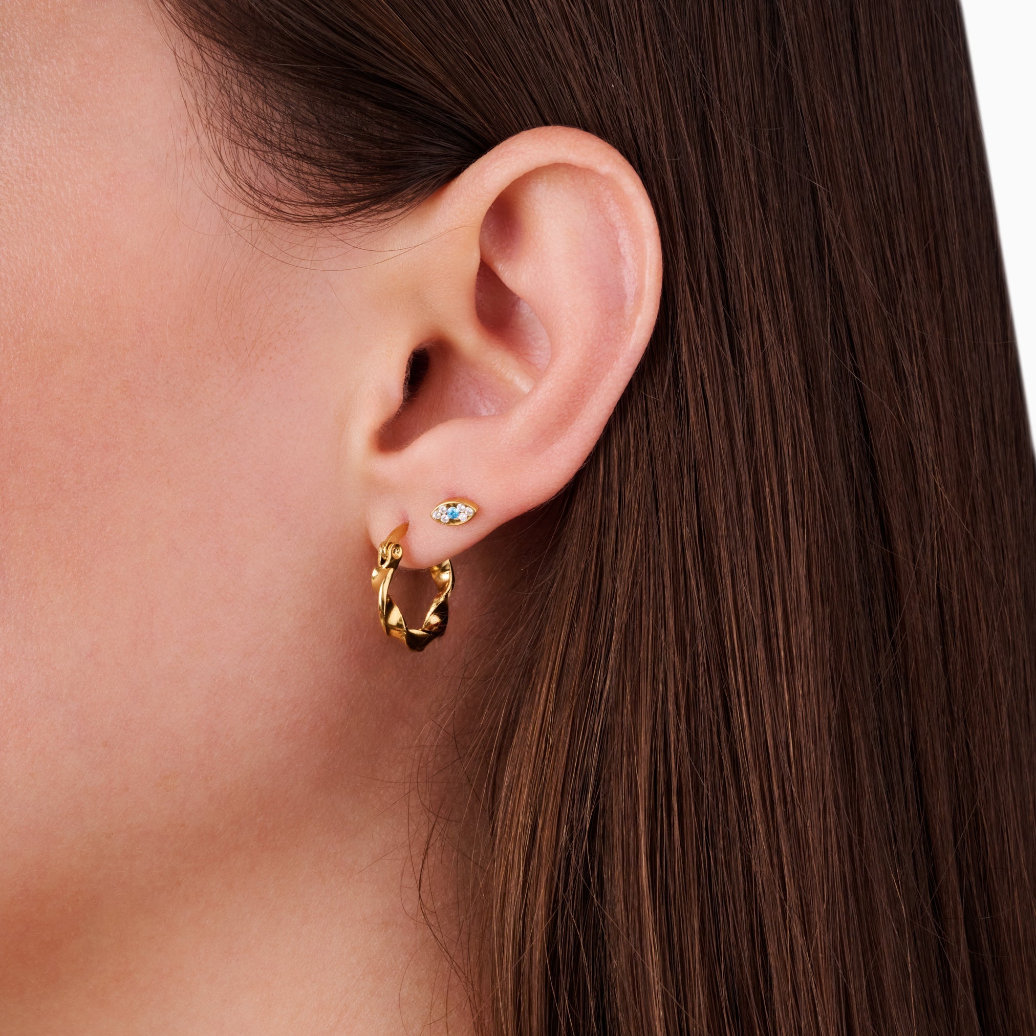 ECLIPSE FLAT BACK INDIVIDUAL STUD best gold plated tarnish and water resistant piece by Irish Jewellery brand - Lynott Jewellery