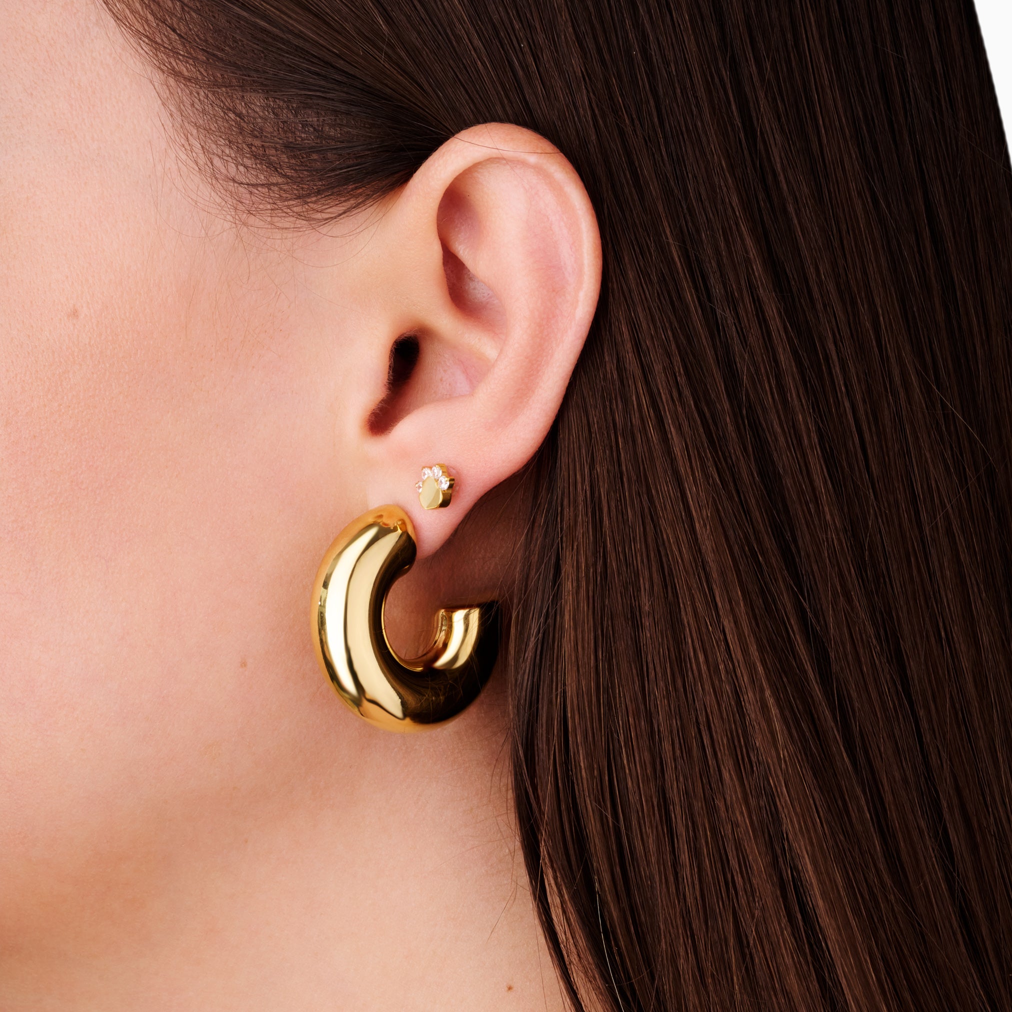 PAW GLOW FLAT BACK INDIVIDUAL STUD best gold plated tarnish and water resistant piece by Irish Jewellery brand - Lynott Jewellery