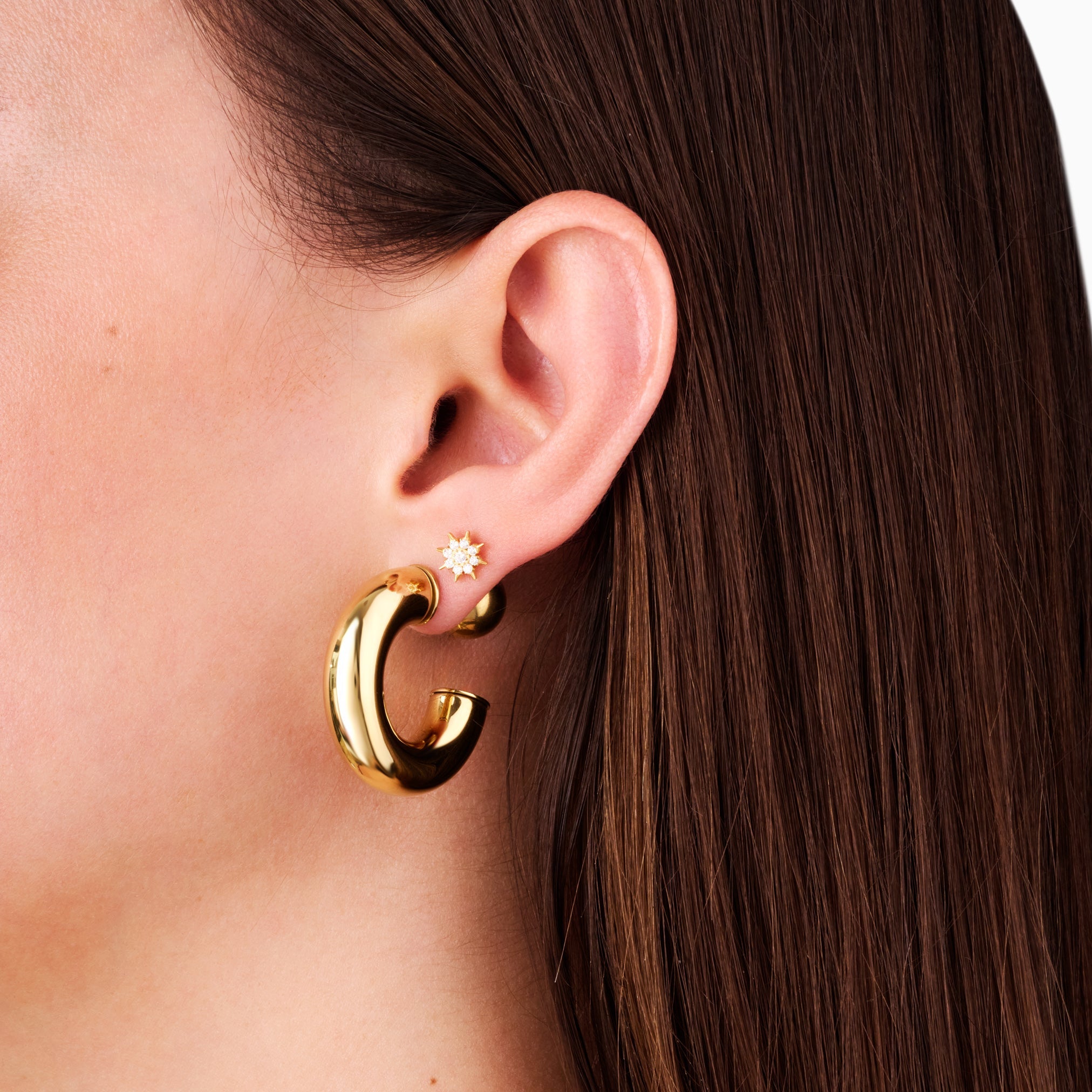 THORN BLOSSOM FLAT BACK INDIVIDUAL STUD best gold plated tarnish and water resistant piece by Irish Jewellery brand - Lynott Jewellery