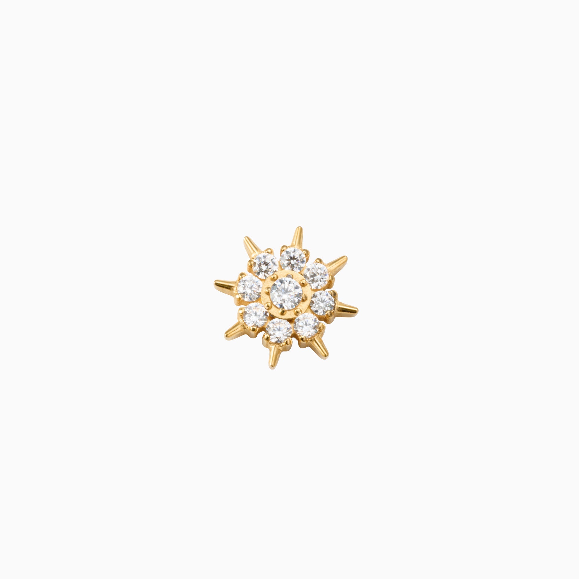 THORN BLOSSOM FLAT BACK INDIVIDUAL STUD best gold plated tarnish and water resistant piece by Irish Jewellery brand - Lynott Jewellery