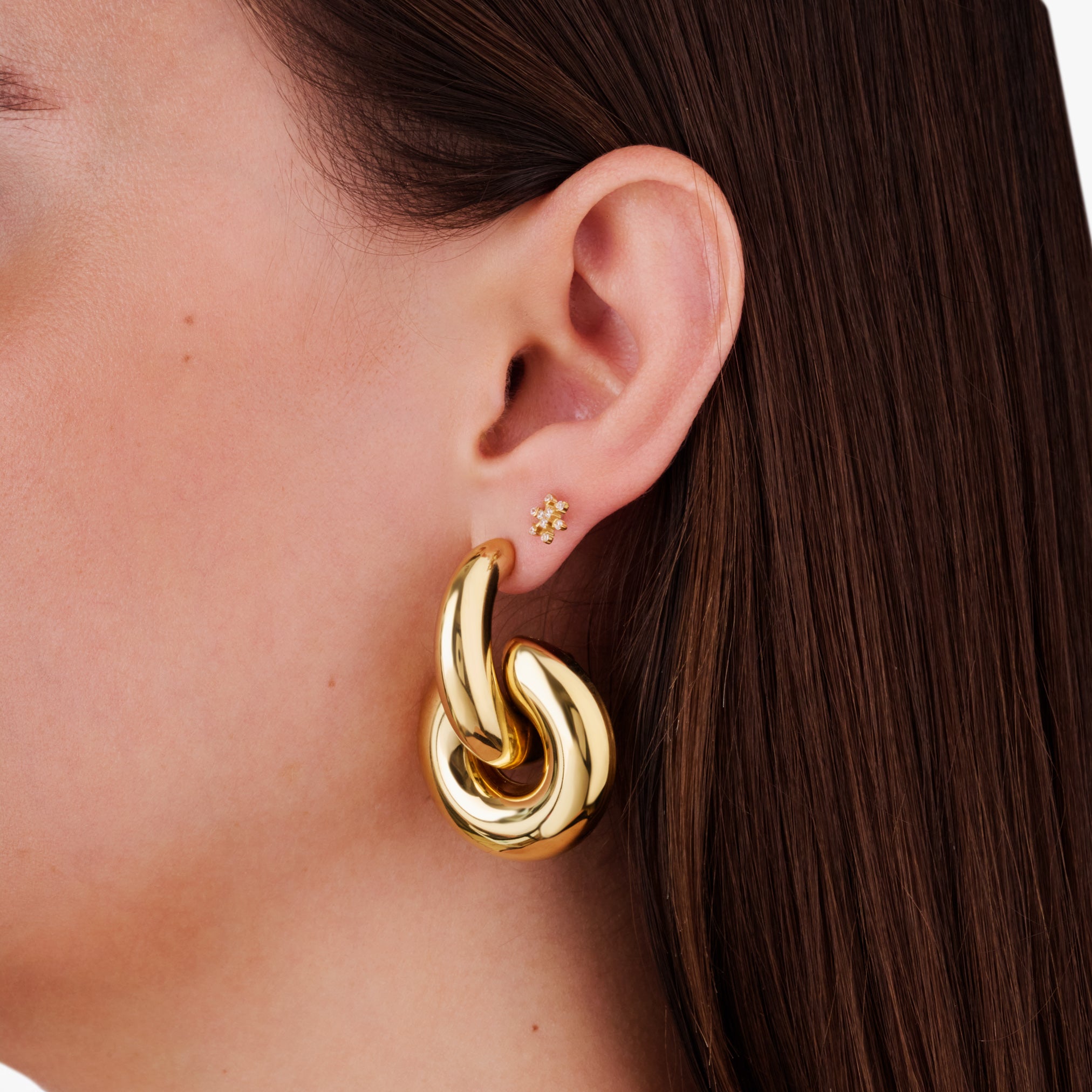 SNOWFLAKE FLAT BACK INDIVIDUAL STUD best gold plated tarnish and water resistant piece by Irish Jewellery brand - Lynott Jewellery