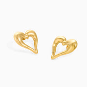 HEART CHUNKY STUD EARRINGS
