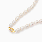 HEART CROWN PEARL CLADDAGH NECKLACE