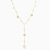 DROP DOWN GLIMMER HEARTS NECKLACE