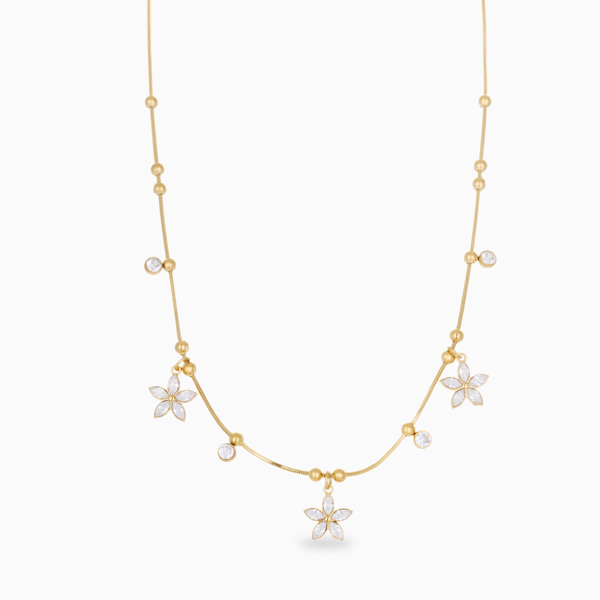 FLOWER AND DOT NECKLACE