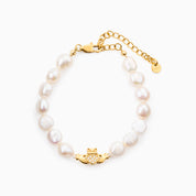 HEART CROWN PEARL CLADDAGH BRACELET