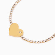 YOU ARE MY HEART ENGRAVABLE TENNIS NECKLACE GOLD