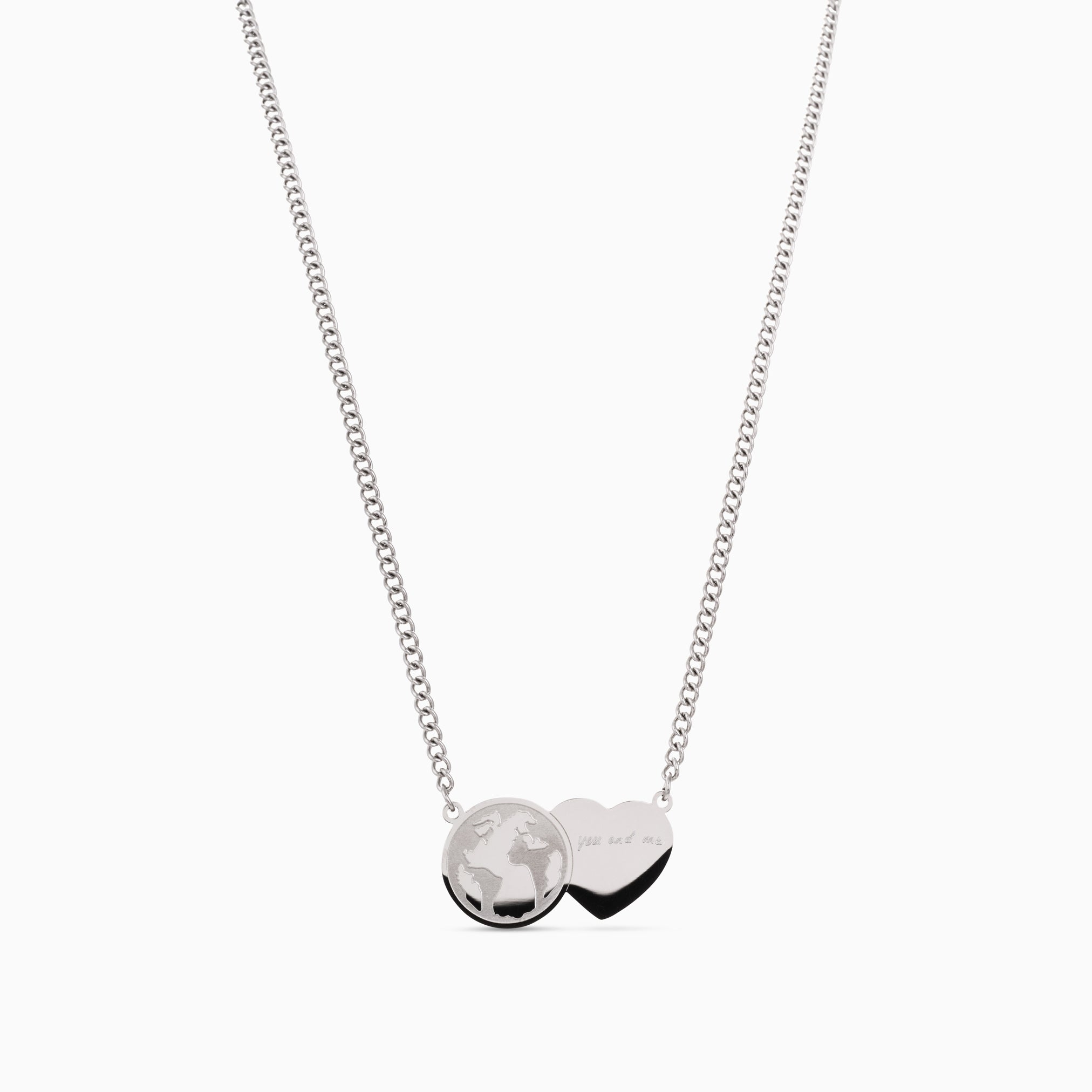 YOU ARE MY WORLD ENGRAVABLE NECKLACE