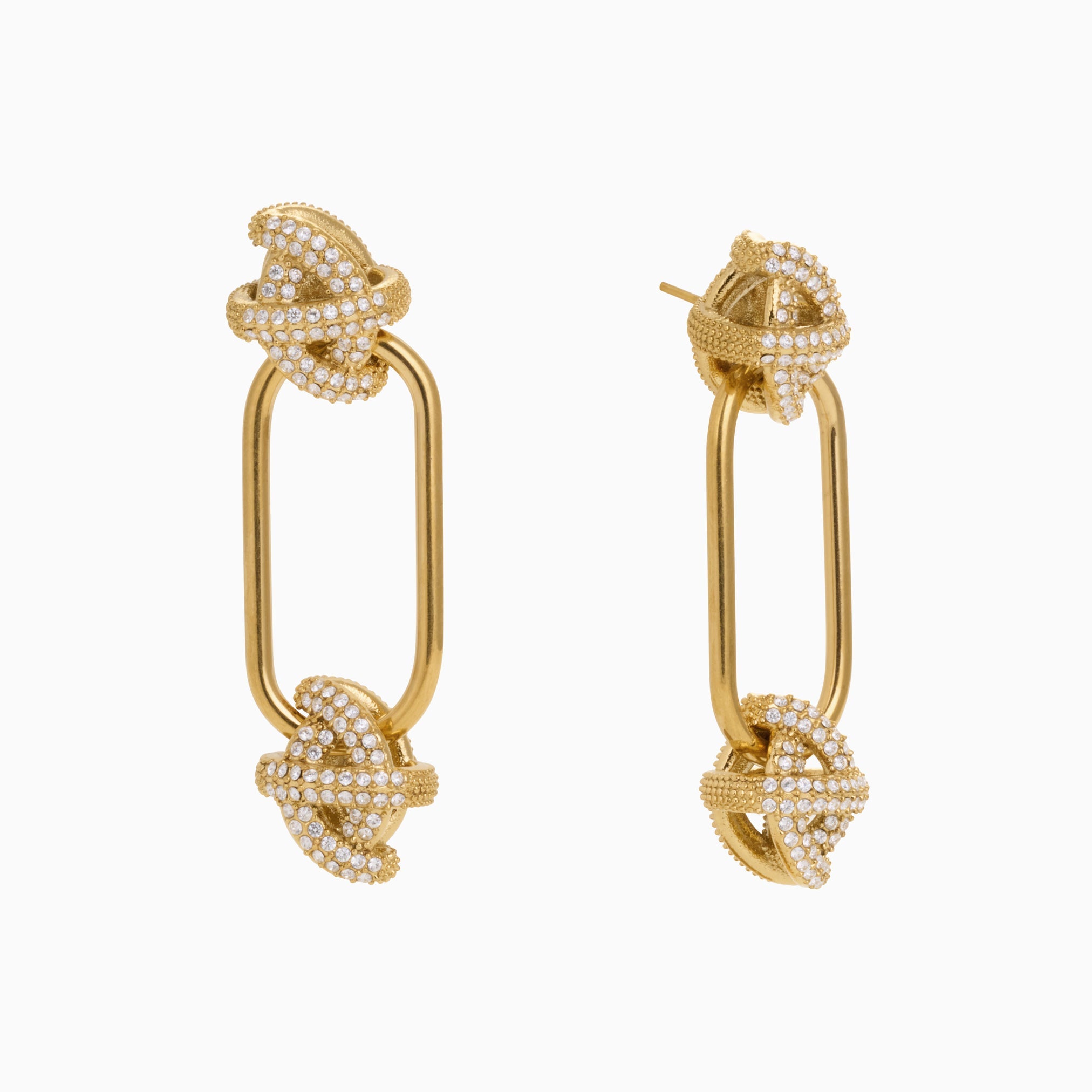 LOVERS KNOT DROP HOOPS best gold plated tarnish and water resistant piece by Irish Jewellery brand - Lynott Jewellery