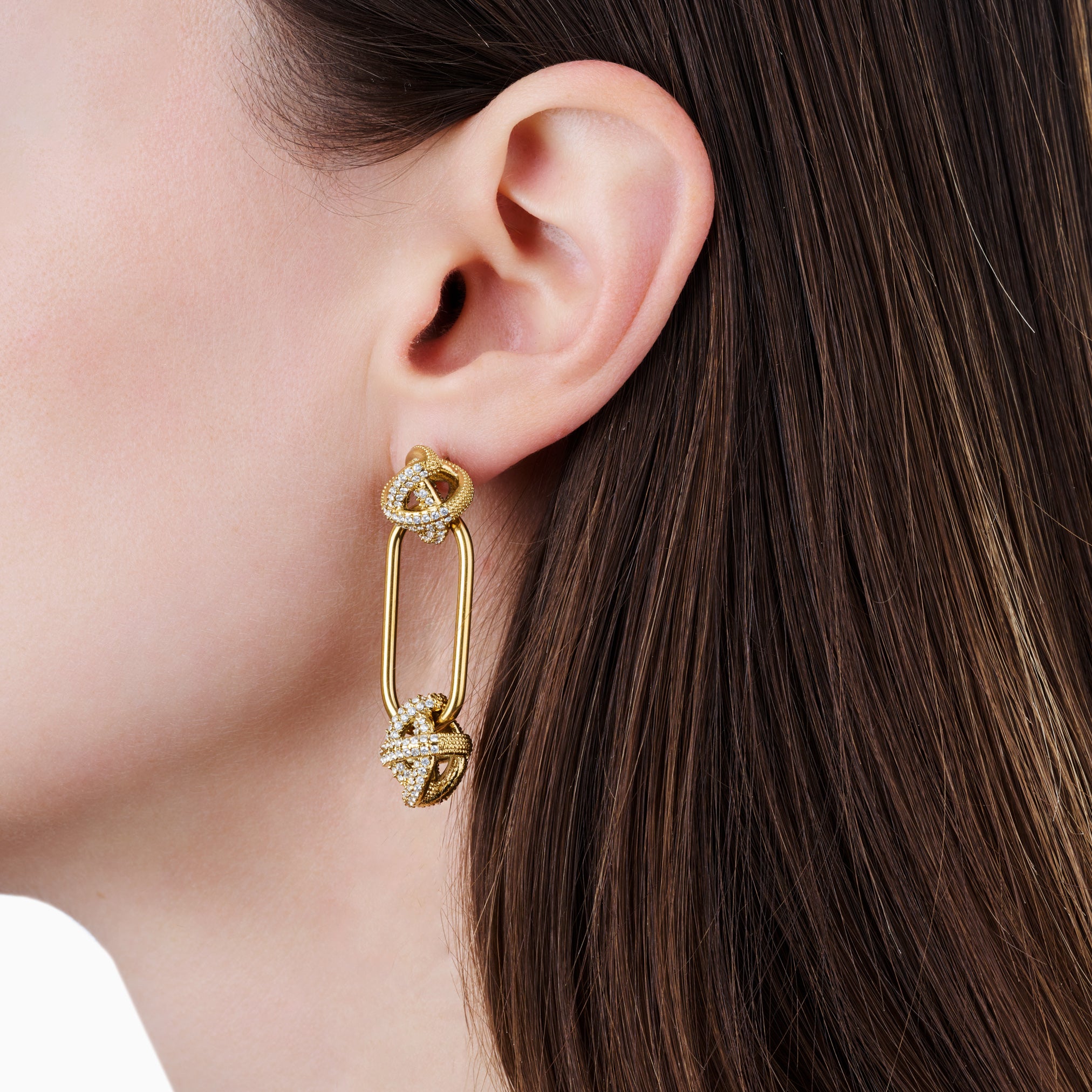 LOVERS KNOT DROP HOOPS