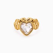 MARY CLADDAGH CRYSTAL RING best gold plated tarnish and water resistant piece by Irish Jewellery brand - Lynott Jewellery