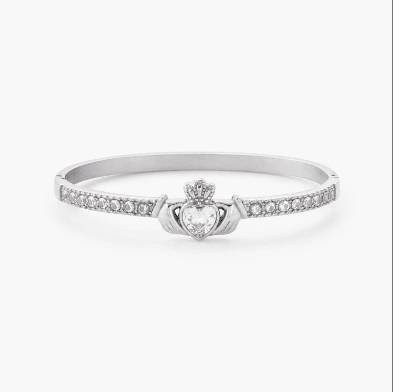 SAOIRSE CLADDAGH BANGLE best gold plated tarnish and water resistant piece by Irish Jewellery brand - Lynott Jewellery
