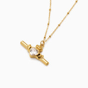 SAOIRSE CLADDAGH T BAR NECKLACE