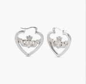 RÍONA HEART CLADDAGH HOOPS best gold plated tarnish and water resistant piece by Irish Jewellery brand - Lynott Jewellery