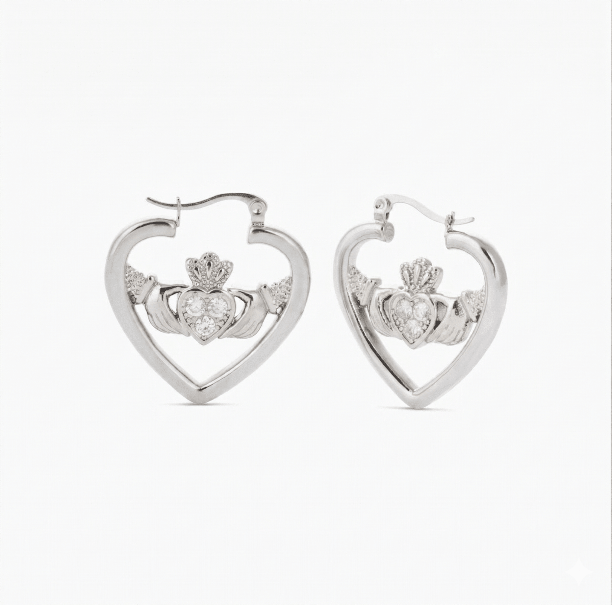 RÍONA HEART CLADDAGH HOOPS best gold plated tarnish and water resistant piece by Irish Jewellery brand - Lynott Jewellery