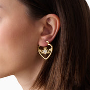 RÍONA HEART CLADDAGH HOOPS best gold plated tarnish and water resistant piece by Irish Jewellery brand - Lynott Jewellery