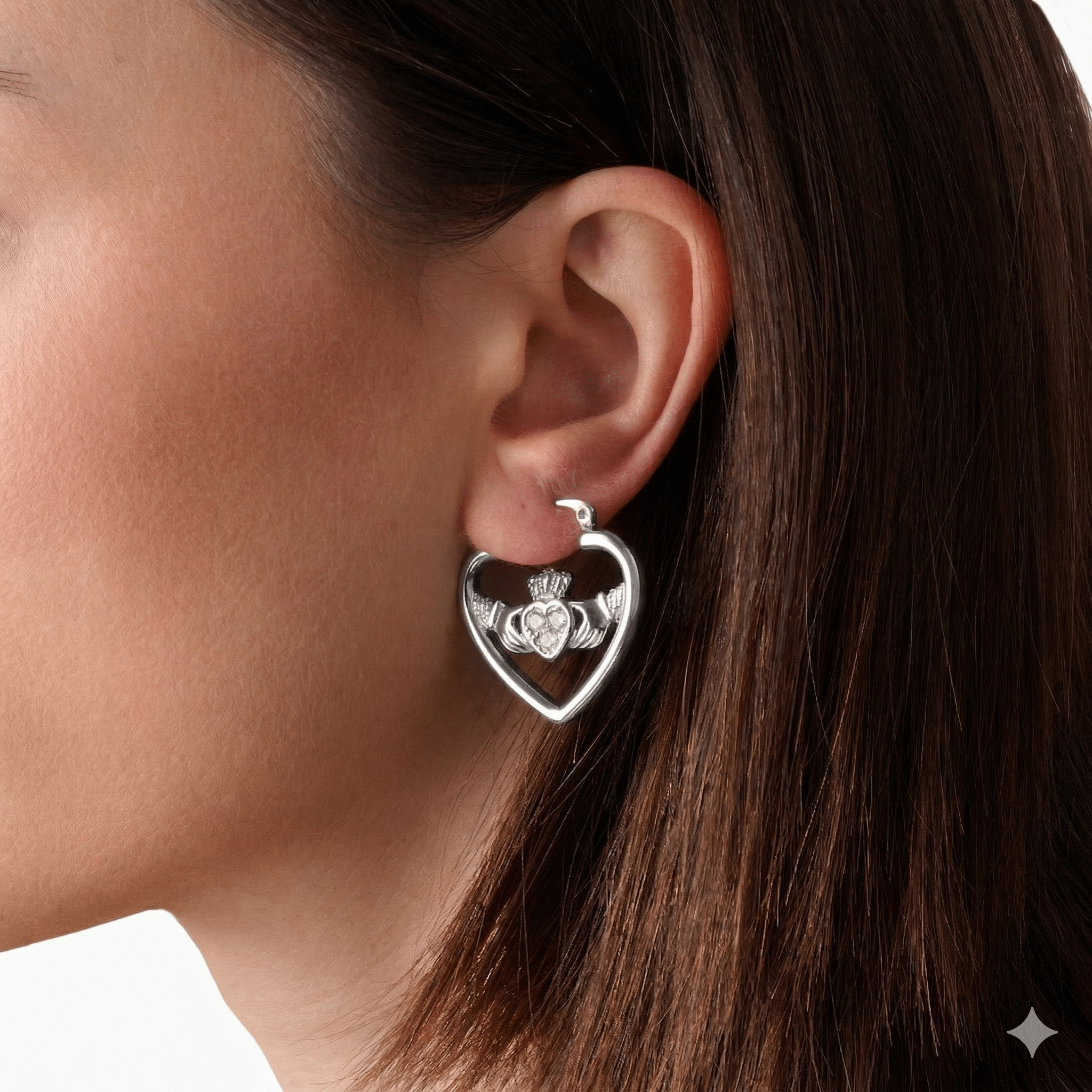 RÍONA HEART CLADDAGH HOOPS best gold plated tarnish and water resistant piece by Irish Jewellery brand - Lynott Jewellery