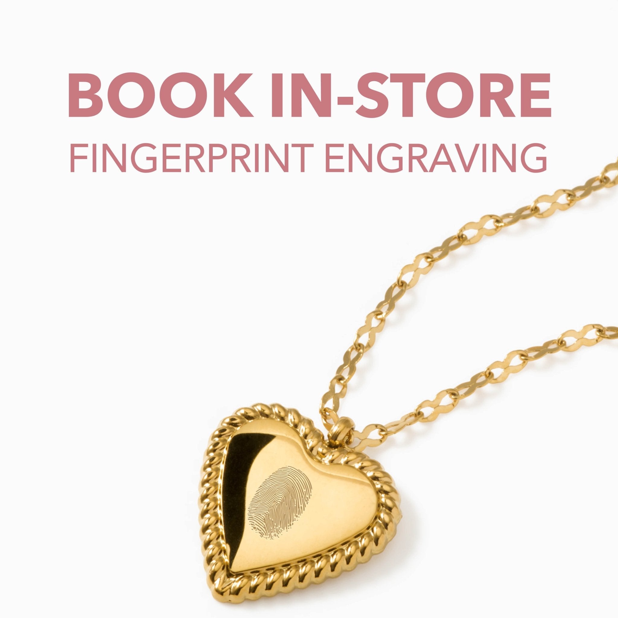 BOOK YOUR FINGERPRINT ENGRAVING IN - STORE best gold plated tarnish and water resistant piece by Irish Jewellery brand - Lynott Jewellery