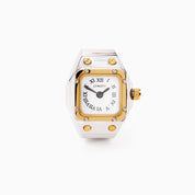 LAUREN X LYNOTT SÍORAÍ TWO TONE FUNCTIONAL WATCH RING best gold plated tarnish and water resistant piece by Irish Jewellery brand - Lynott Jewellery