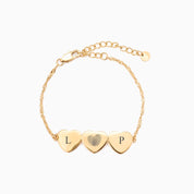 ALWAYS IN THREES  ENGRAVABLE HEART BAR BRACELET