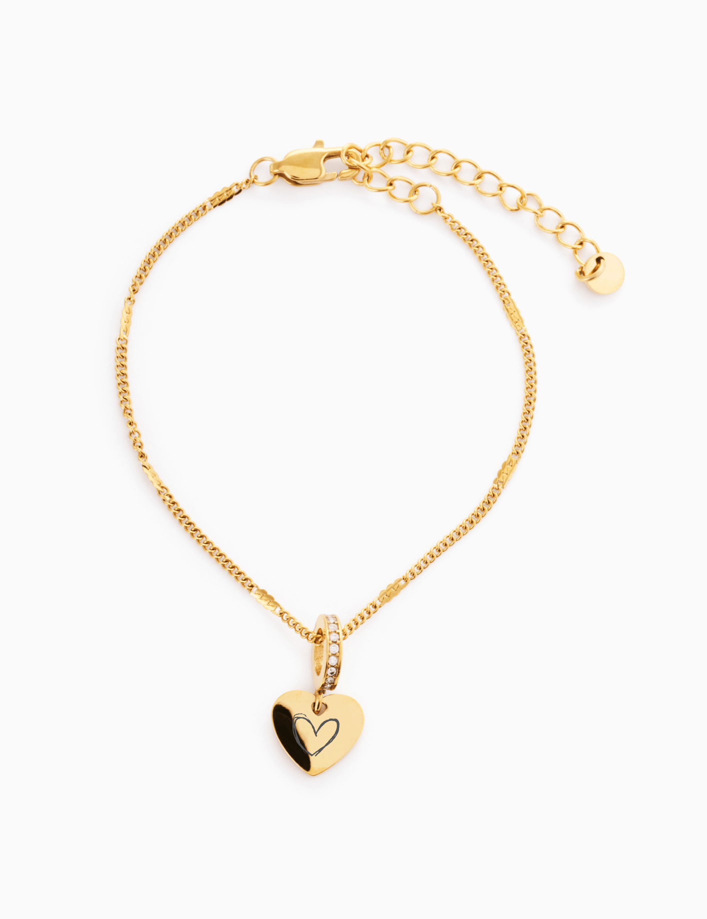 HEARTFELT ENGRAVABLE BRACELET best gold plated tarnish and water resistant piece by Irish Jewellery brand - Lynott Jewellery