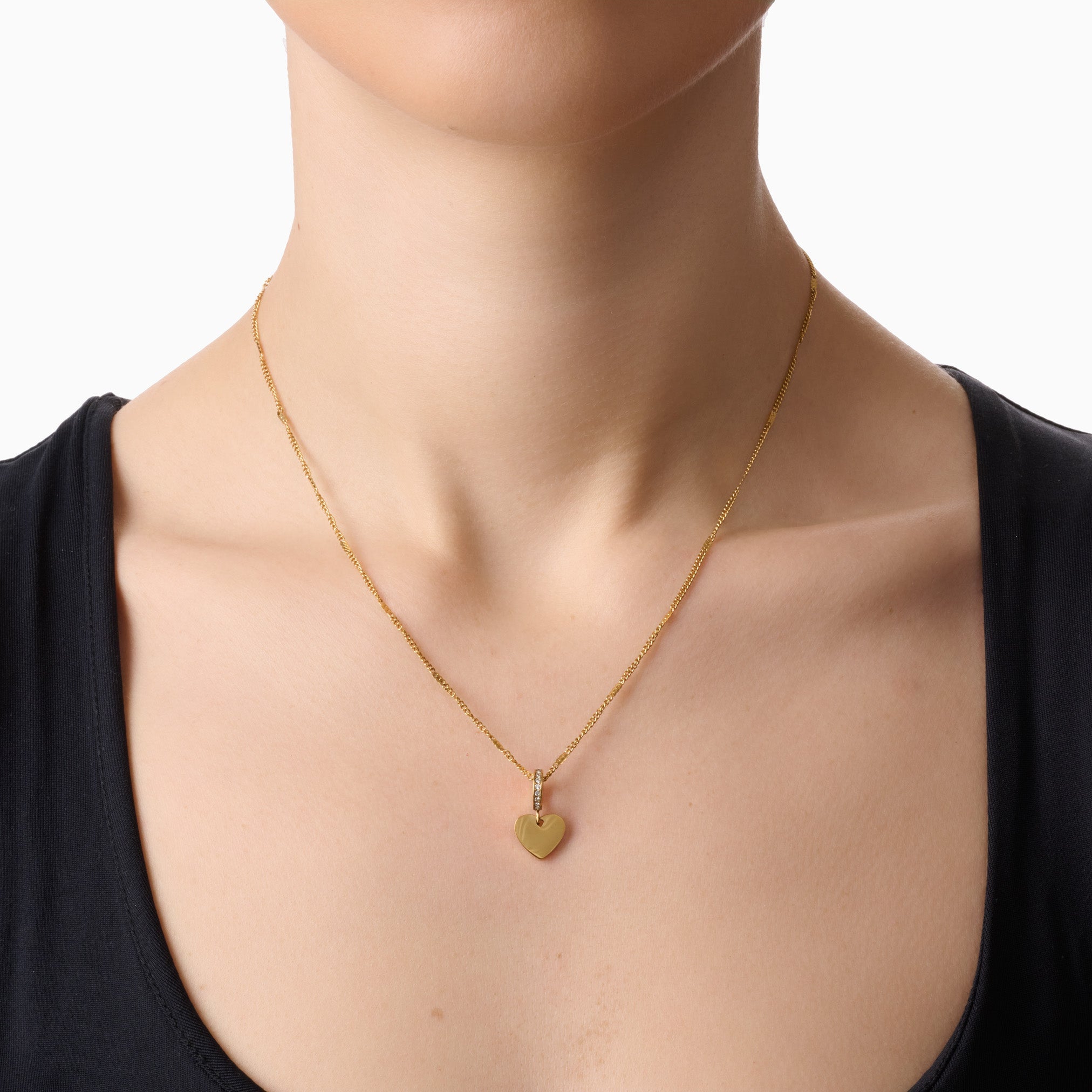 HEARTFELT ENGRAVABLE NECKLACE best gold plated tarnish and water resistant piece by Irish Jewellery brand - Lynott Jewellery