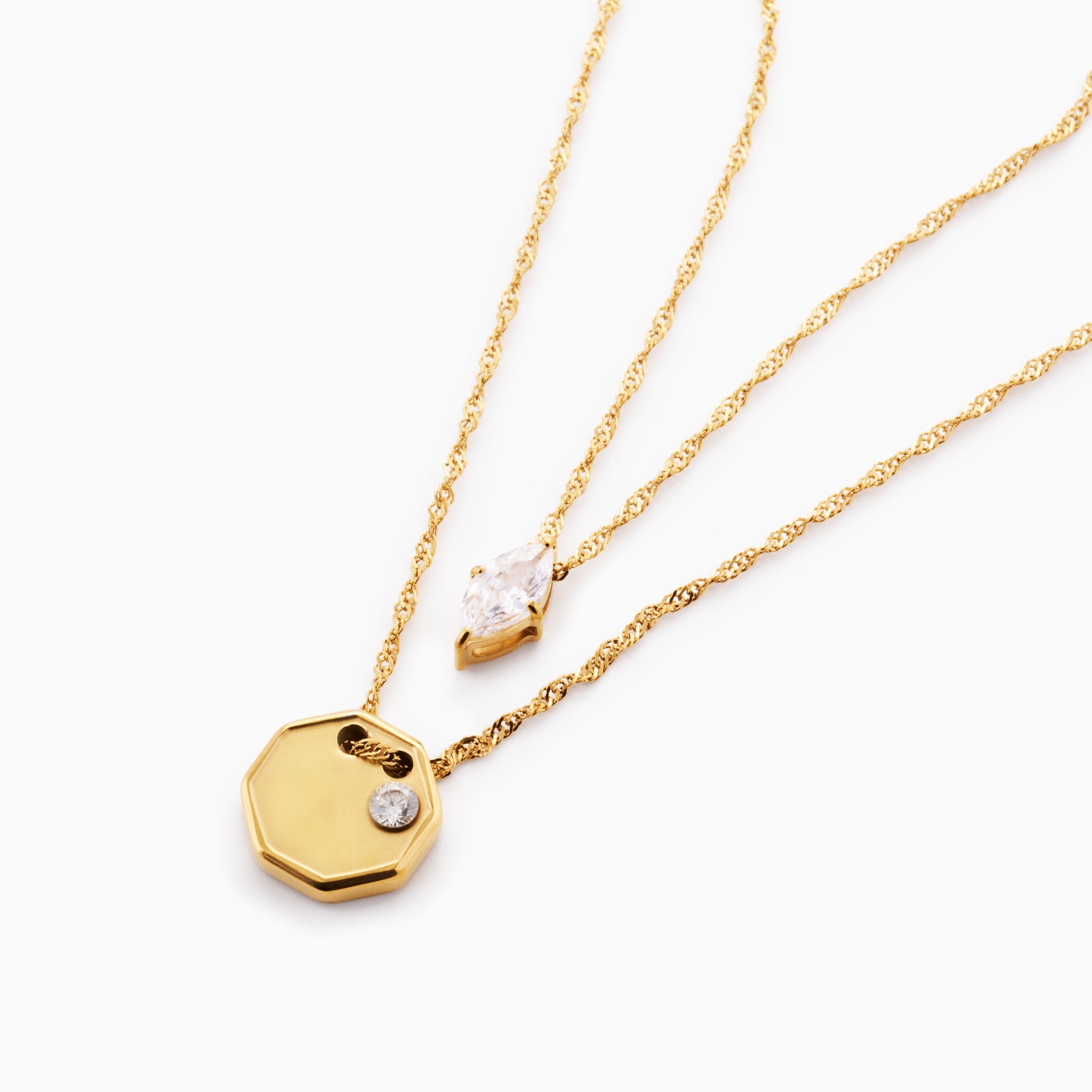 FOREVER YOURS ENGRAVABLE LAYERED ENGRAVABLE NECKLACE GOLD best gold plated tarnish and water resistant piece by Irish Jewellery brand - Lynott Jewellery