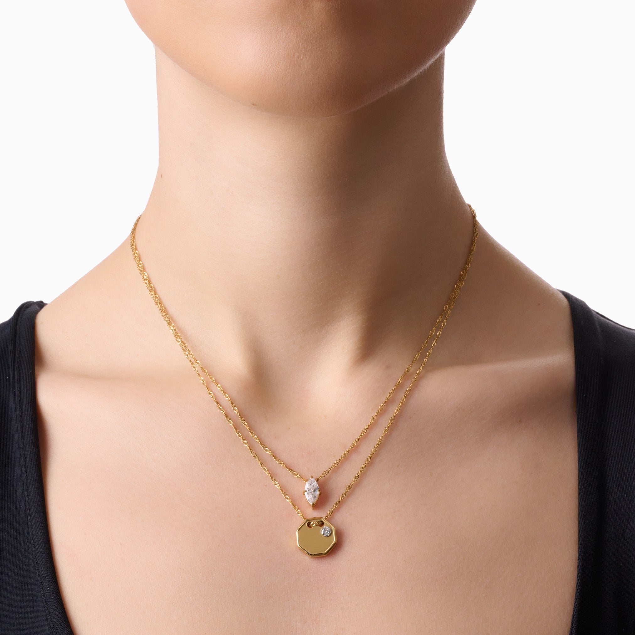 FOREVER YOURS ENGRAVABLE LAYERED ENGRAVABLE NECKLACE GOLD best gold plated tarnish and water resistant piece by Irish Jewellery brand - Lynott Jewellery