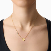 PROMISE ME ENGRAVABLE OVAL DISC & BIRTHSTONE NECKLACE