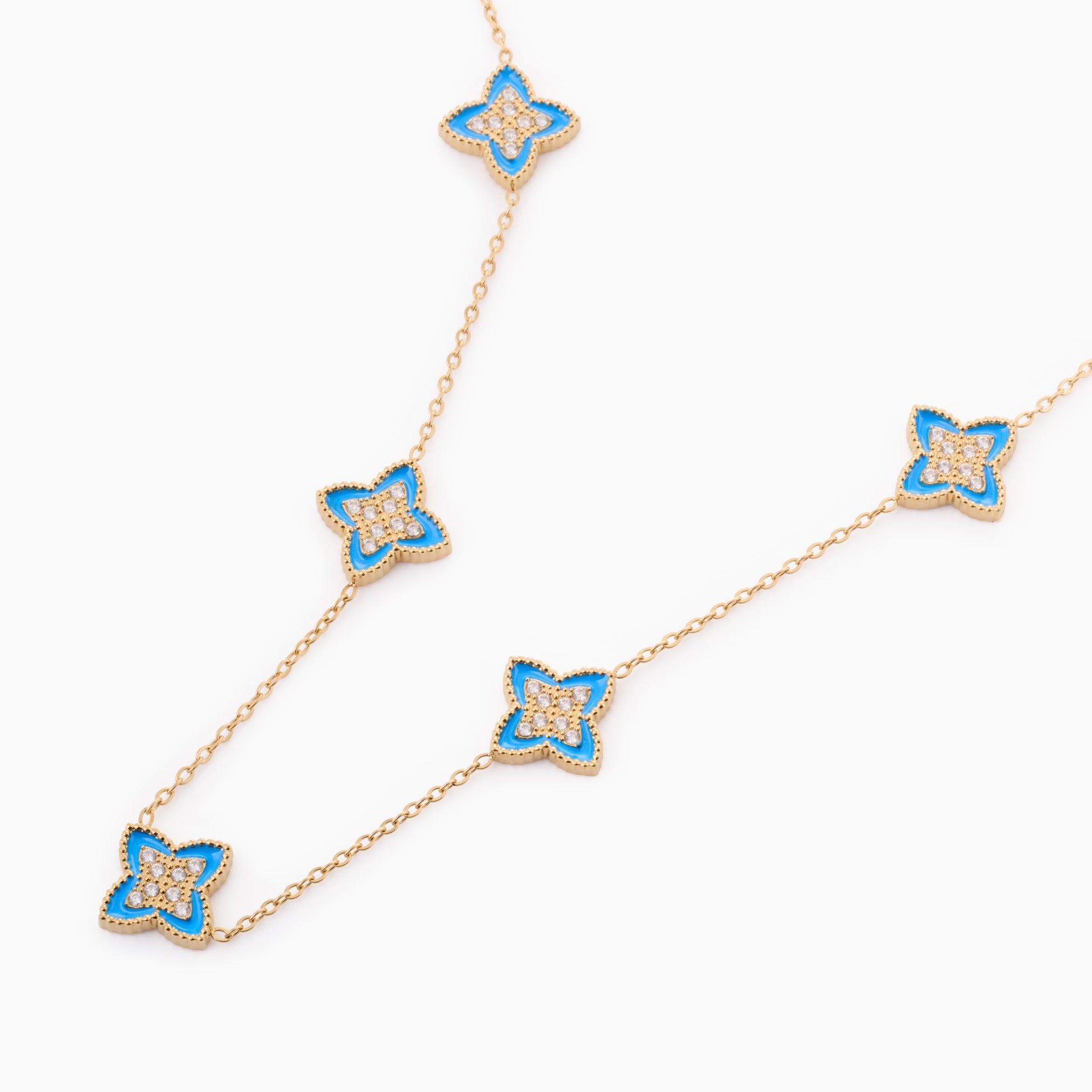PASSIONATE BLUE NEACKLACE best gold plated tarnish and water resistant piece by Irish Jewellery brand - Lynott Jewellery