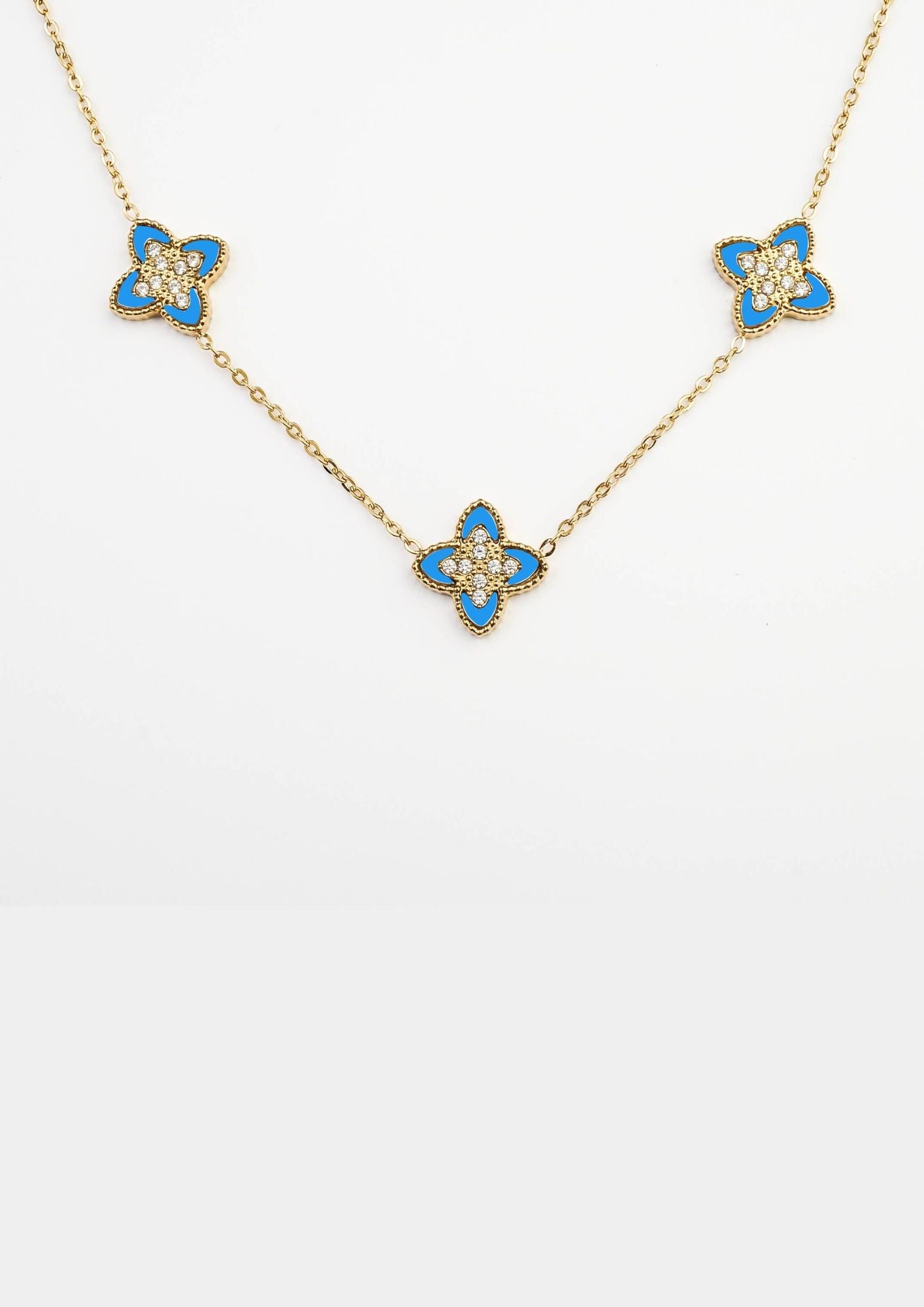 PASSIONATE BLUE NEACKLACE best gold plated tarnish and water resistant piece by Irish Jewellery brand - Lynott Jewellery