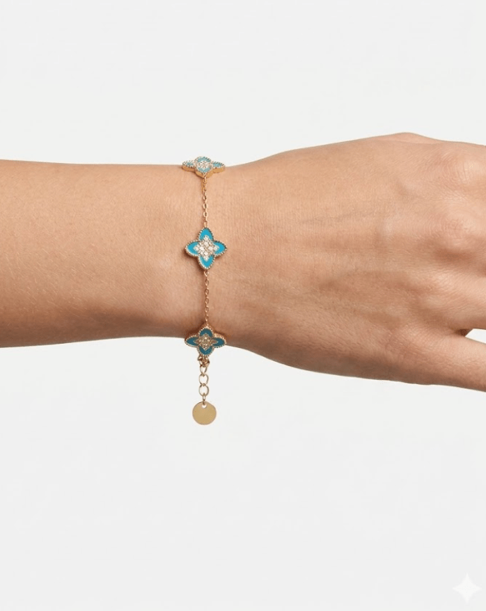 PASSIONATE BLUE BRACELET best gold plated tarnish and water resistant piece by Irish Jewellery brand - Lynott Jewellery