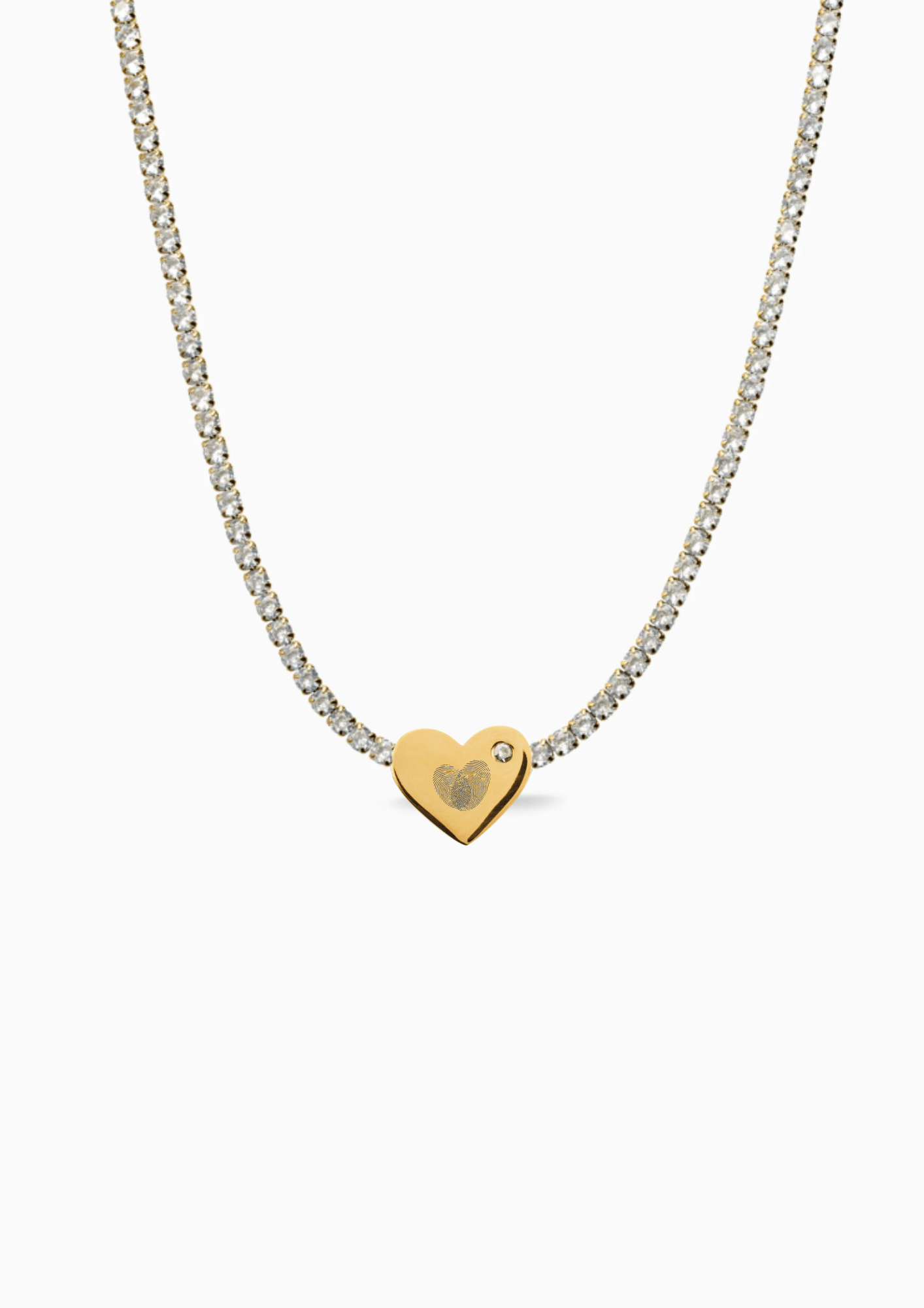 YOU ARE MY HEART ENGRAVABLE TENNIS NECKLACE best gold plated tarnish and water resistant piece by Irish Jewellery brand - Lynott Jewellery