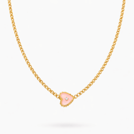LILY HEART NECKLACE best gold plated tarnish and water resistant piece by Irish Jewellery brand - Lynott Jewellery