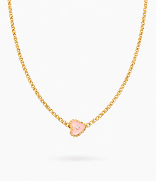 LILY HEART NECKLACE best gold plated tarnish and water resistant piece by Irish Jewellery brand - Lynott Jewellery