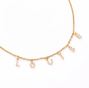 PERSONALISED NAME NECKLACE best gold plated tarnish and water resistant piece by Irish Jewellery brand - Lynott Jewellery
