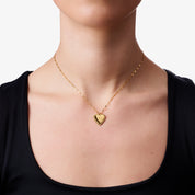 ENGRAVABLE HEART PENDANT NECKLACE best gold plated tarnish and water resistant piece by Irish Jewellery brand - Lynott Jewellery